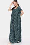 Rosaline Mellow Blooms Woven Full Length Nightdress - Greener Pastures — thumbnail 2